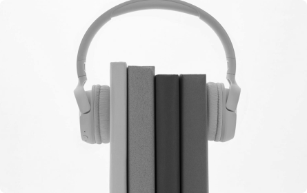 book and headphone image