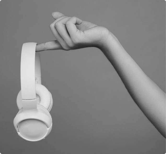 hand and headphone image